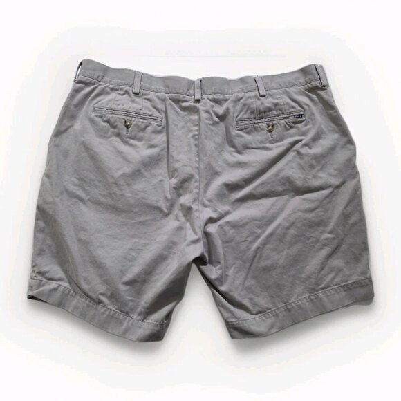 Polo Ralph Lauren Chino Shorts Mens 42 Gray Pockets Zip Cotton Classic Fit 9" - Picture 14 of 14